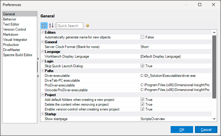 Workbench Preferences