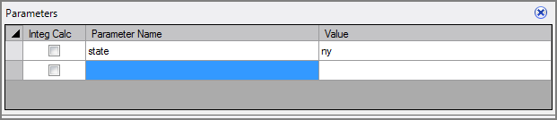 Production Parameter Node Parameters Pane