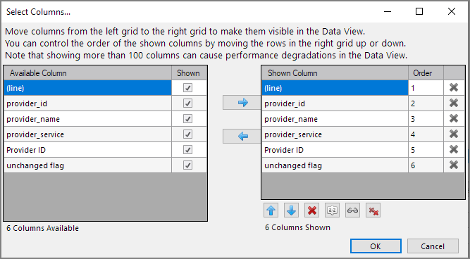 Spectre Build Results Select Columns