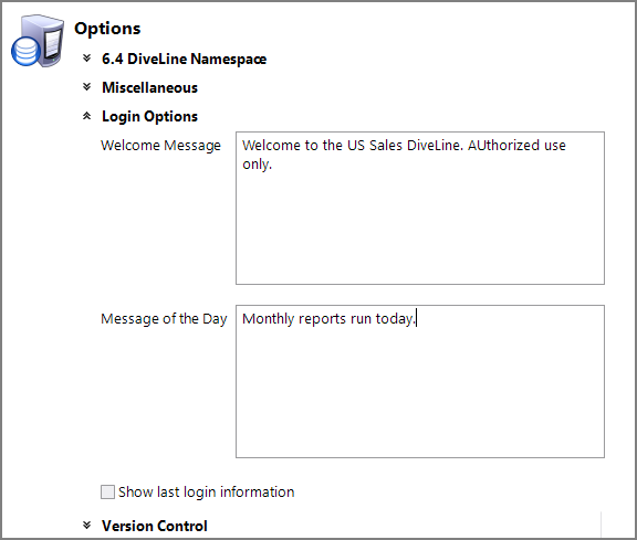 Server Settings Login Options
