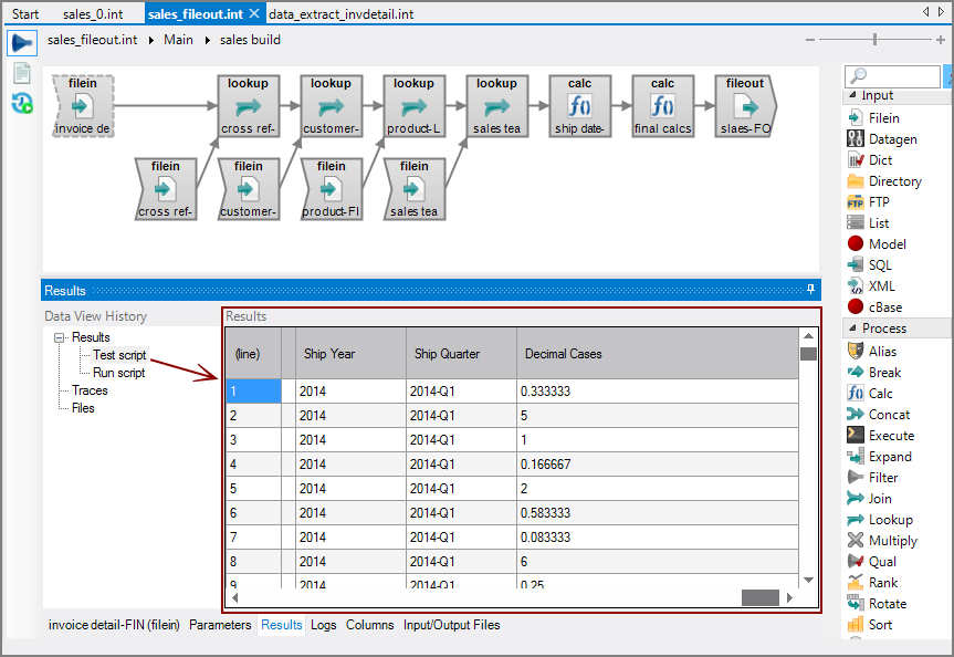 VI Test Script Results
