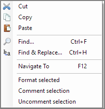 Text Editor Context Menu