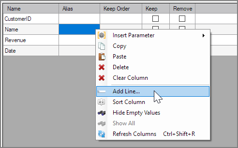 Context Menu for Column Grid Context Menu for Column Grid
