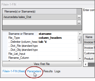 Select Parameters Link Select Parameters Link