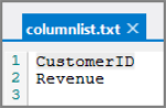 Text File with List of Column Names Text File with List of Column Names
