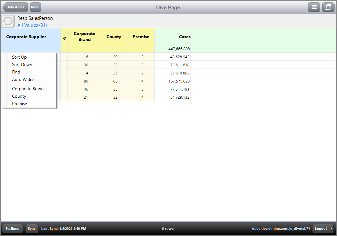 The context menu for the dimension. The context menu for the dimension.