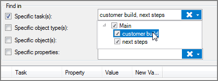 Find & Replace VI Task Choice Example of selecting tasks in the VI Find & Replace dialog box