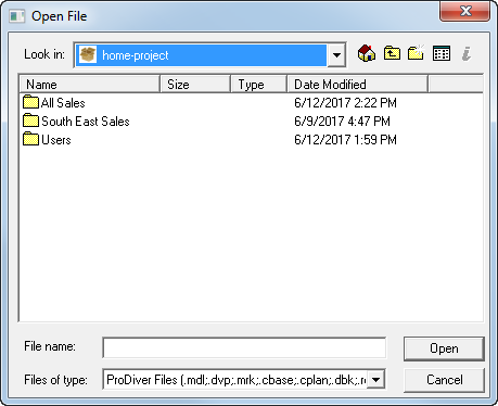 Aliases in ProDiver Open Dialog Box Aliases in ProDiver Open Dialog Box