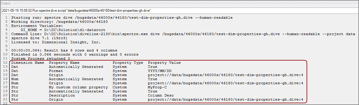 Metadata for Dimension-Properties Metadata for Dimension-Properties