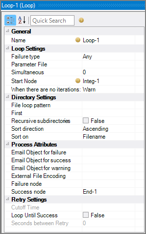 Production Loop Node Attributes Production Loop Node Attributes
