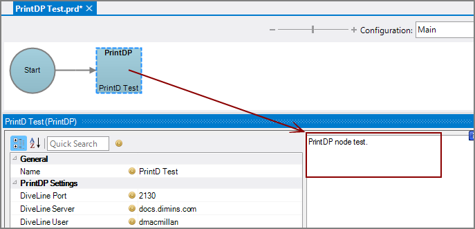 Production PrintDP Node with comments