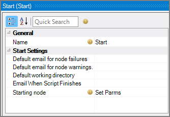 Production Start Node Attributes Production Start Node Attributes