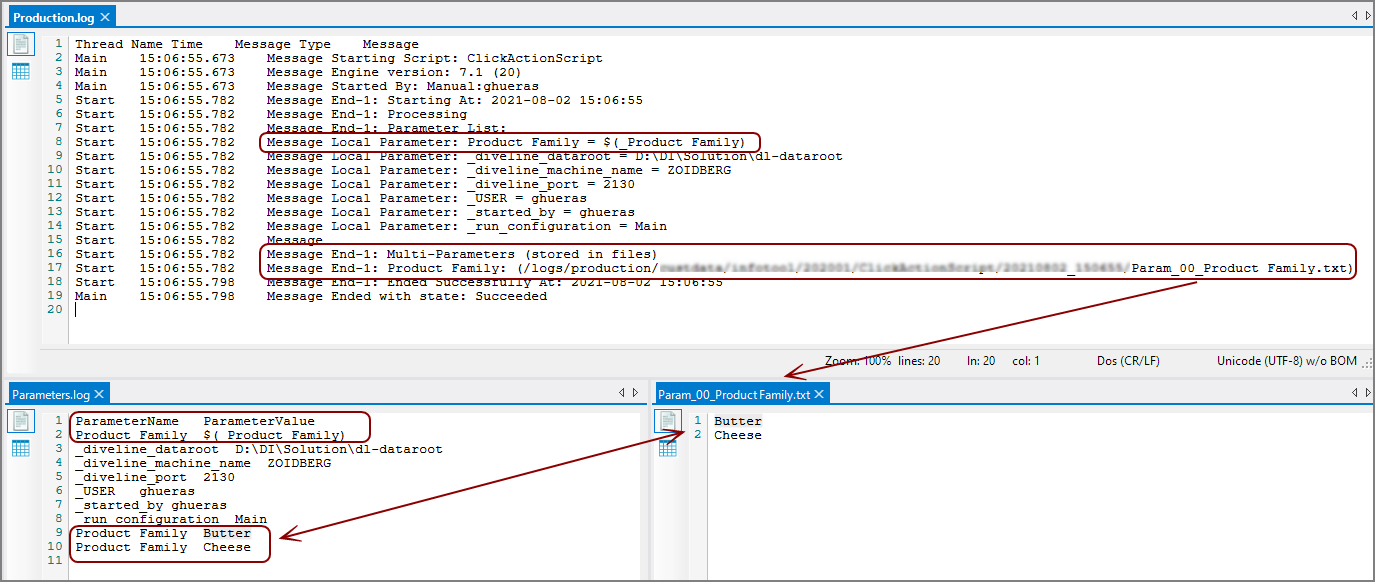 Production handling of multiple parameters from DivePort Production handling of multiple parameters from DivePort