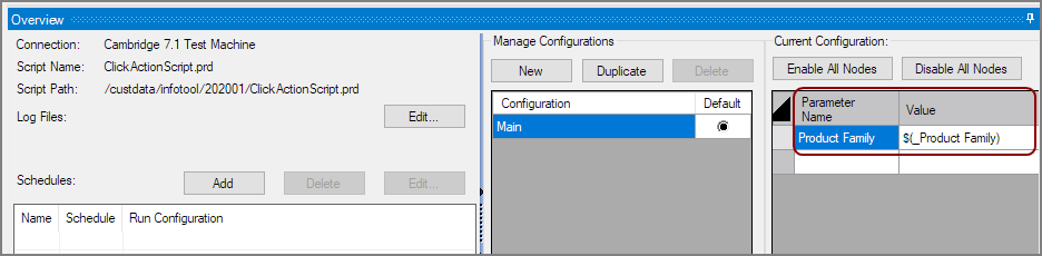 Production Overview for an Array Parameter from DivePort Production Overview for an Array Parameter from DivePort