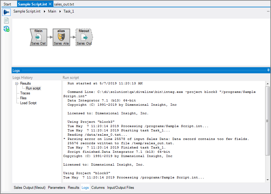 VI Script Run Logs VI Script Run Logs