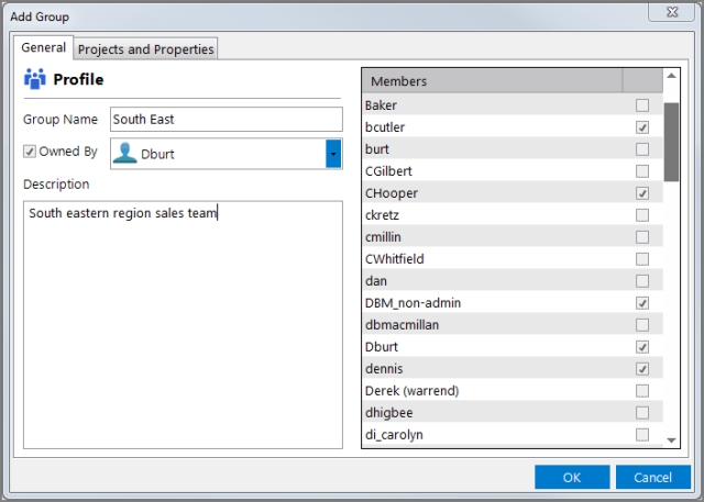 Add Group Dialog Box Add Group dialog box