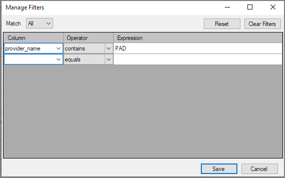 Spectre Build Results Filter Spectre Build Results Filter