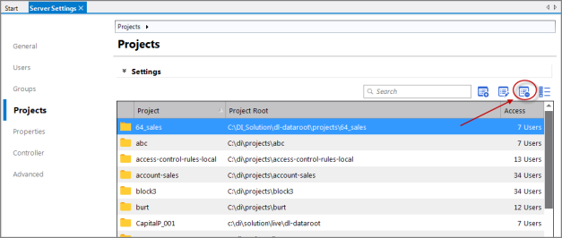 Server Settings Project Tab Server Settings Project Tab