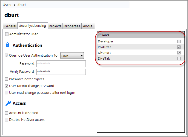 Security/Licensing Tab Diver | BI Clients Security/Licensing Tab Diver | BI Clients