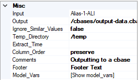 VI cBase Output Object Attributes Example of VI cBase output object attributes