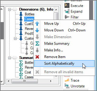 VI Builder Object Tree View Context Menu Commands Example of context menu commands from the VI Builder output object tree view