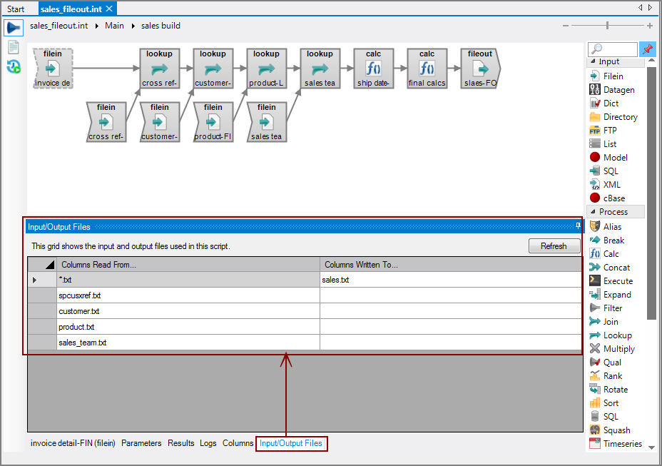 VI Input/Output Files Tab VI Input/Output Files Tab