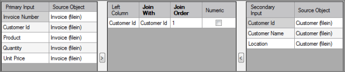 VI Join Object Column Grids Join grid showing example of column join