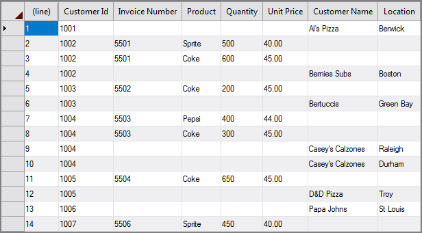 VI Join Object Example Output Example of output from a VI Join process object