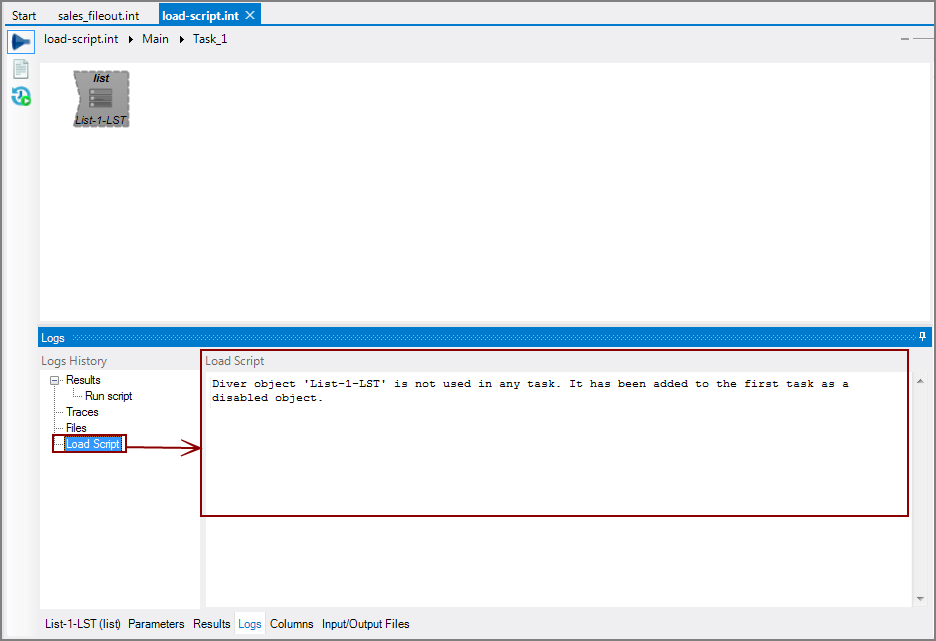 VI Logs Load Script VI Logs Load Script
