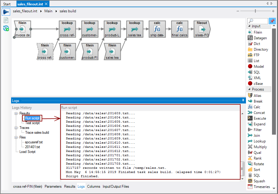 VI Logs Tab Run Script VI Logs Tab Run Script