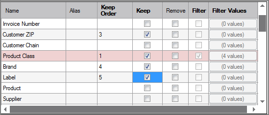 VI Model Input Column Grid VI Model Input Column Grid