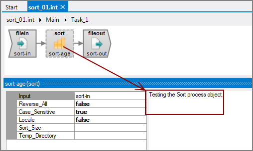 VI Sort Object with Comments Example of comments in a VI Sort process object