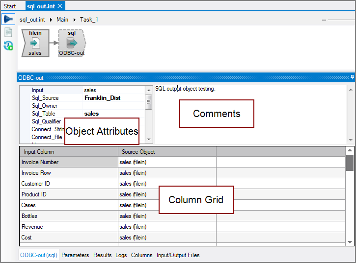 VI SQL Output Object All Panes VI SQL Output Object All Panes