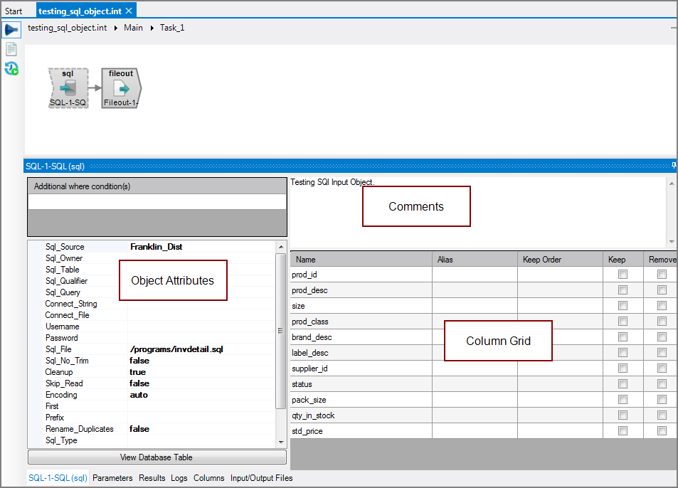 VI SQL Input Object All Panes VI SQL Input Object All Panes