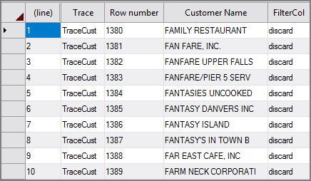 VI Trace Object Column Header Format Example of VI Trace process object's output with column_header format