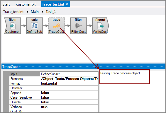 VI Trace Object Comments Example of VI Trace process object with comments