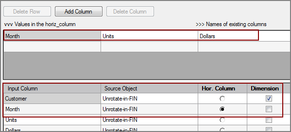 VI Unrotate Object List Input Column Grid Example of VI Unrotate process object's column grid when using list input