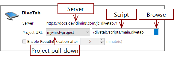 The DiveTab section of the Server Settings. The DiveTab section of the Server Settings.