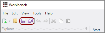 The Save icons for files in Workbench. The Save icons for files in Workbench.