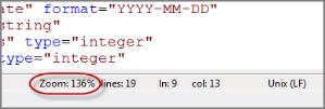 zoom levels for script files